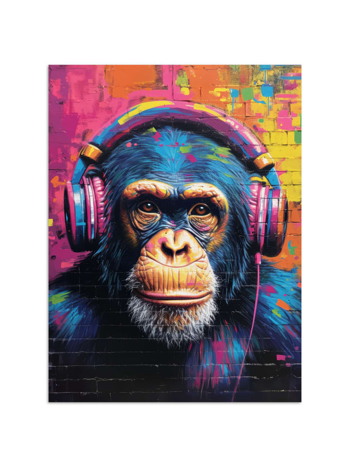 Poster Bunte Schimpanse