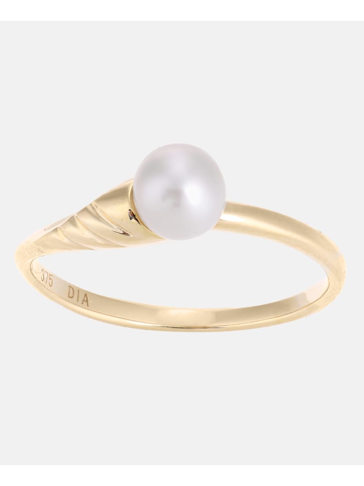 Ring aus 375 Gelbgold mit Perle