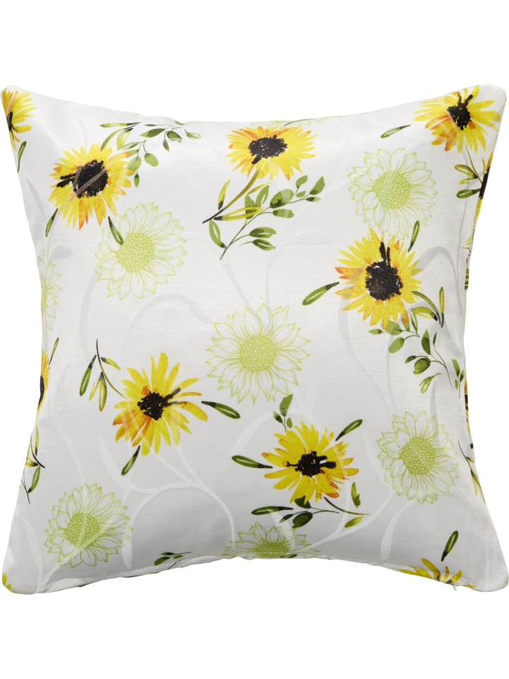 Baumwollmischung Kissenhülle Sonnenblume in gelb