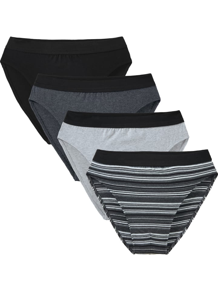Baumwolle, Single-Jersey Slip 4er-Pack in schwarz