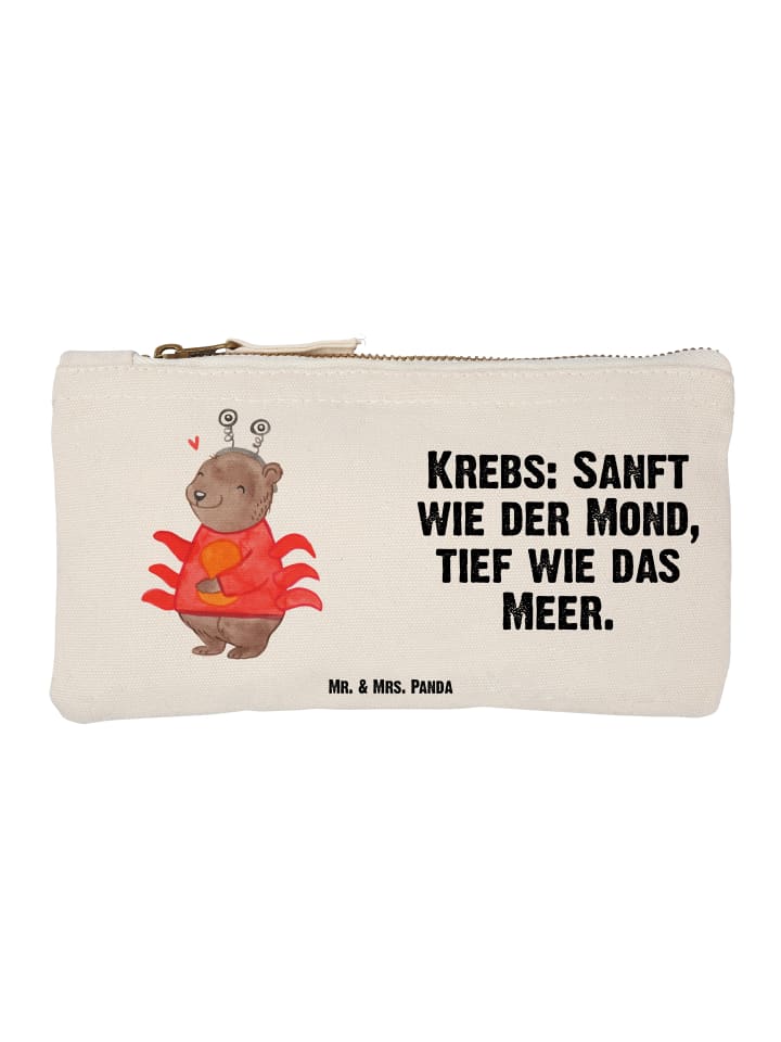 Schminktasche Krebs Astrologie mit Spruch in Weiß