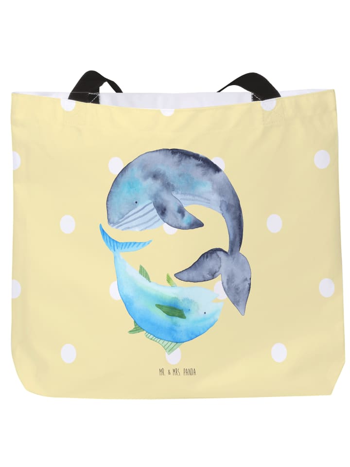 Shopping Bag Walfisch Thunfisch ohne Spruch in Gelb Pastell