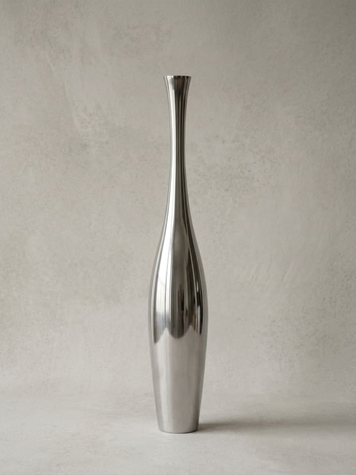 Deko Vase groß BOTTLE S Aluminium modern mit 1 Öffnung in Silber