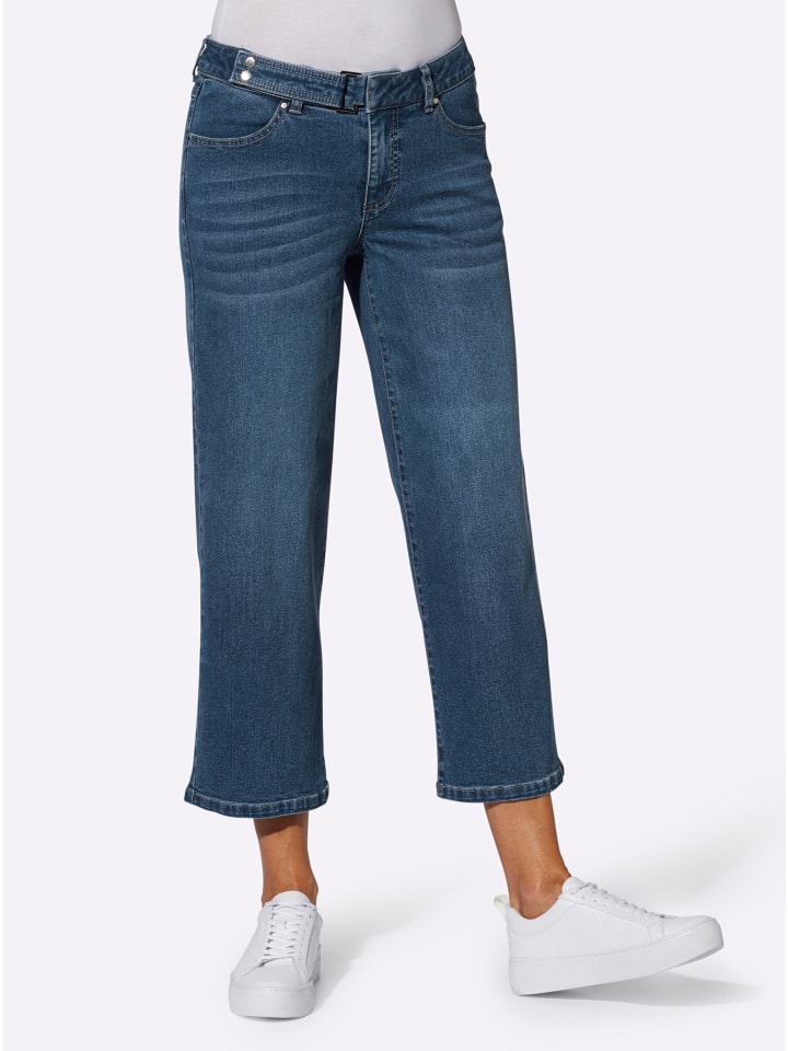 Jeans-Culotte in blue-stone-washed