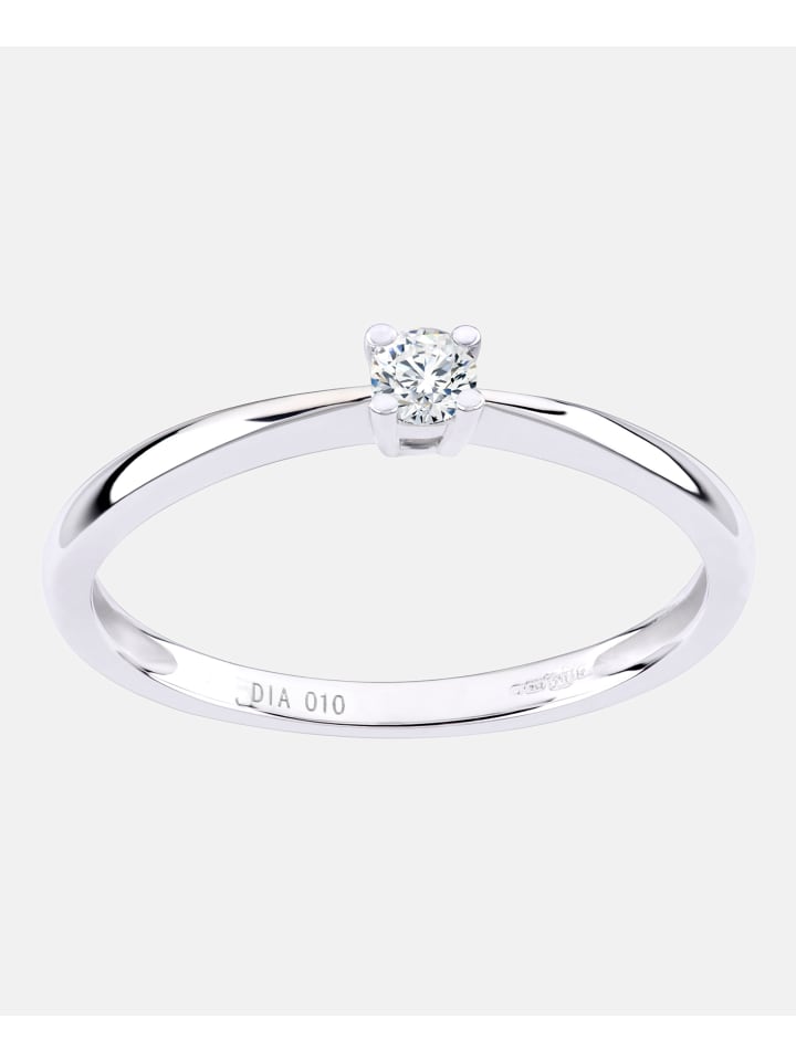 Verlobungsring aus 375 Weißgold mit Diamant