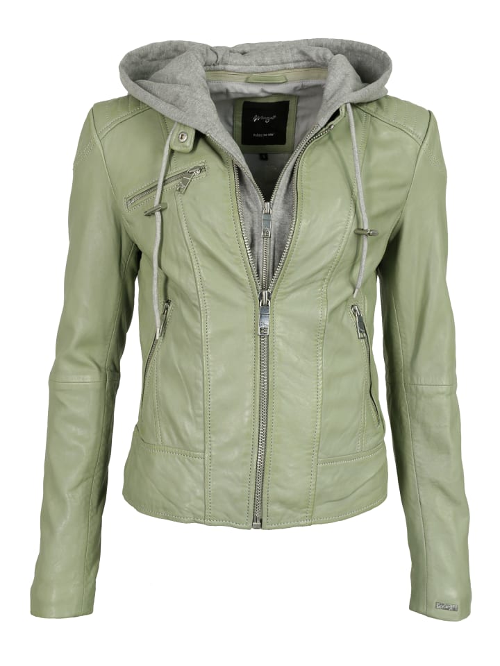 Lederjacke Mico in green dust