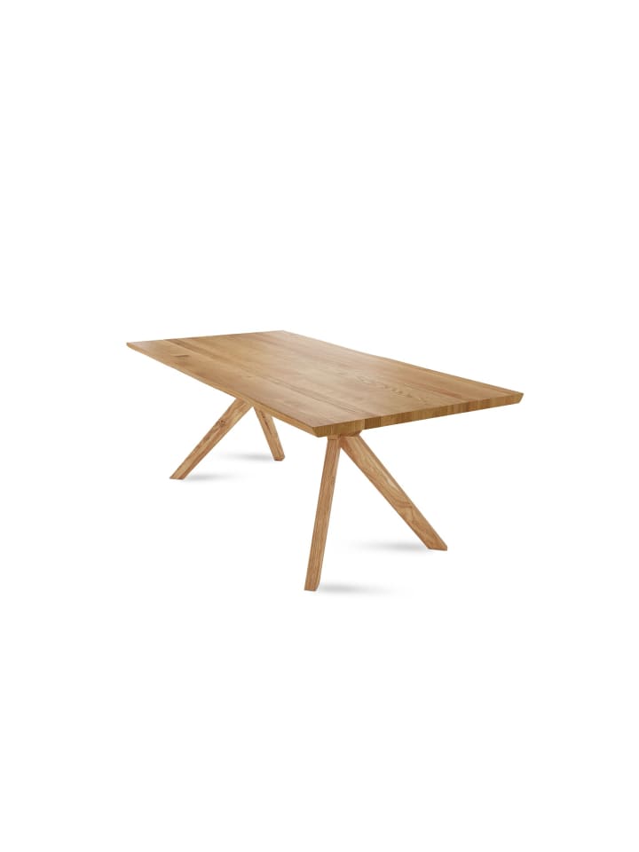 BAUMKANTENTISCH Daisie 1 140x78x90 Massivholztisch Wildeiche geölt