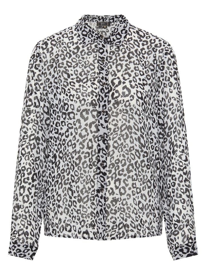 Damen Bluse in Weiss Schwarz