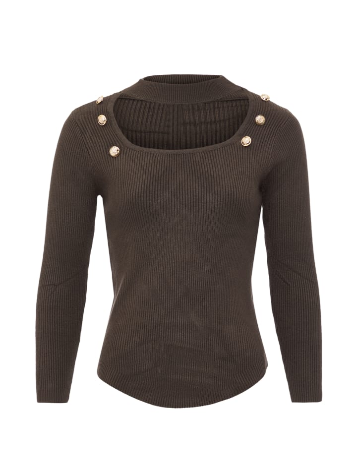 Damen Strickpullover in Dunkelbraun