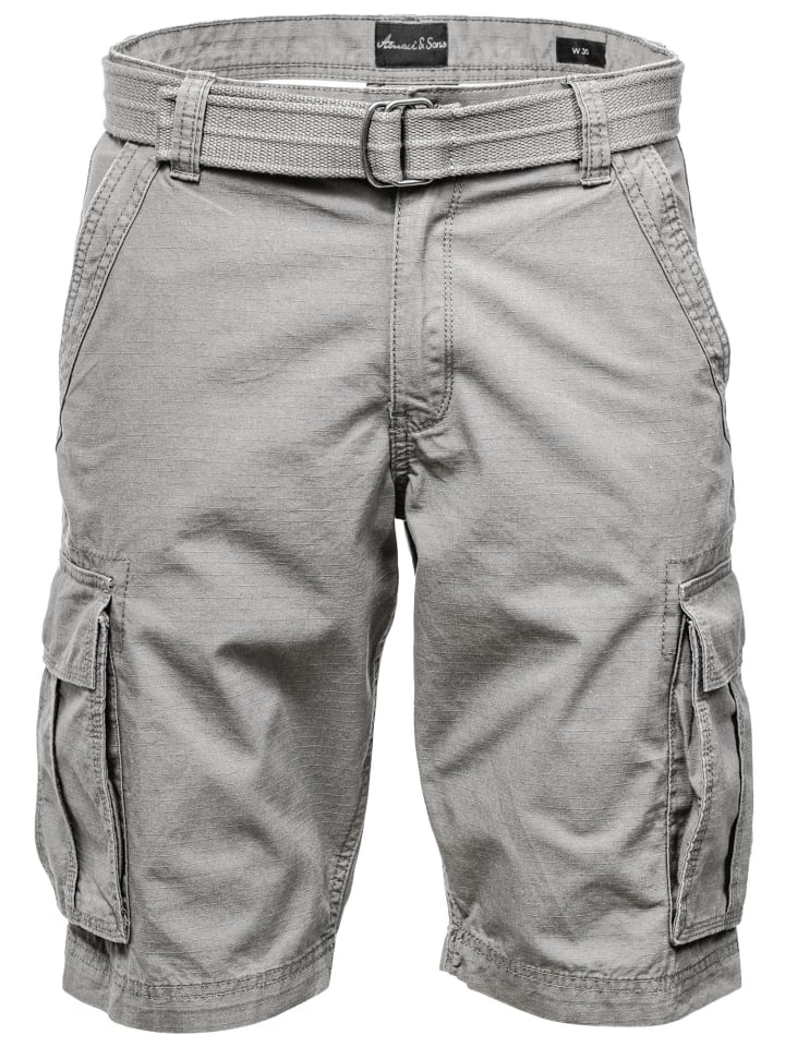 Chinoshort inkl. Gürtel MIDFIELD in Hellgrau