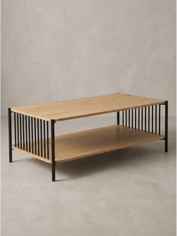 Couchtisch rechteckig, foliertes MDF, Holzwerkstoff, Modern in Eichenoptik