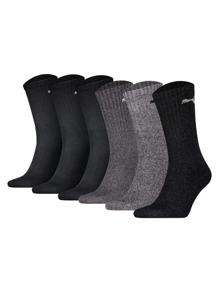 Socken 6er Pack in Schwarz/Dunkelgrau/Grau/Hellgrau