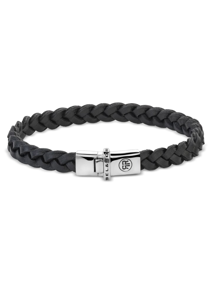 Armband Small Braided Raw Black in schwarz