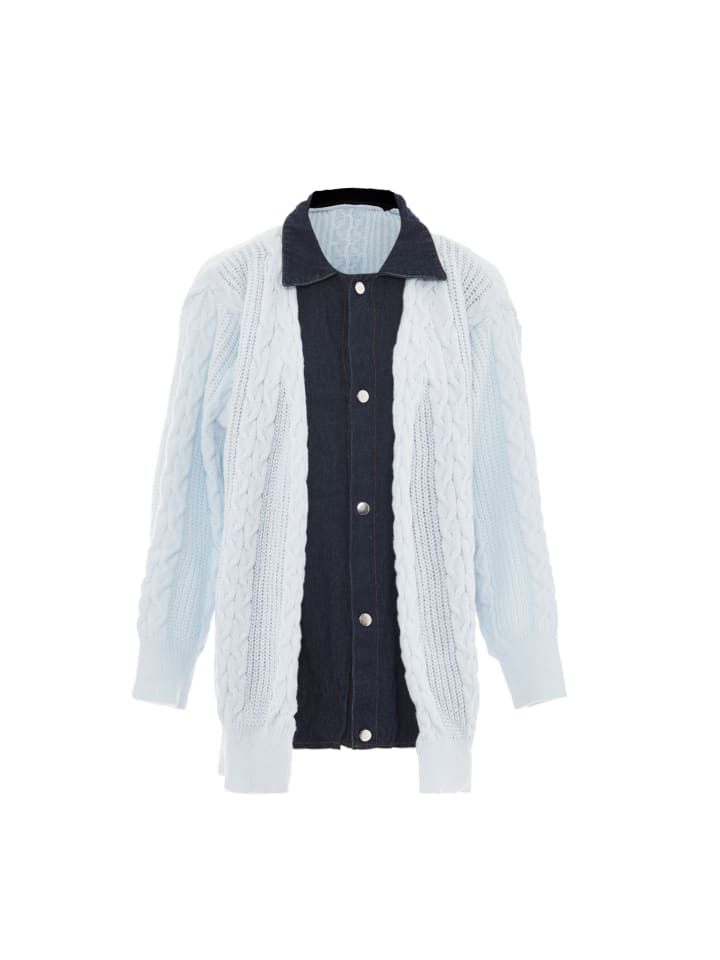 Damen Strickjacke in Hellblau