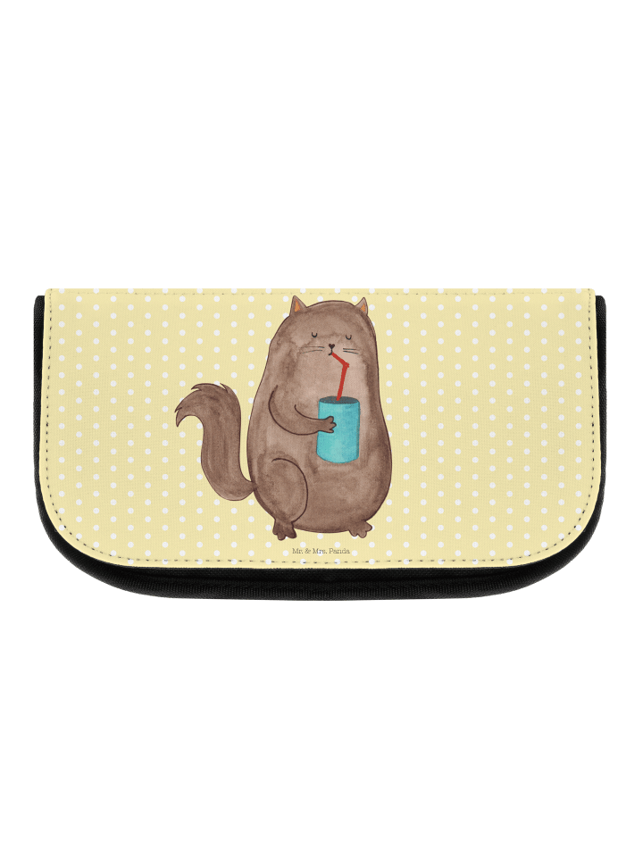 Toiletry Bag Katze Dose ohne Spruch in Gelb Pastell