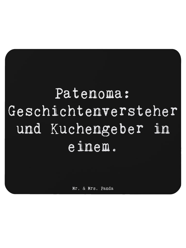 Mauspad Patenoma mit Spruch in Schwarz