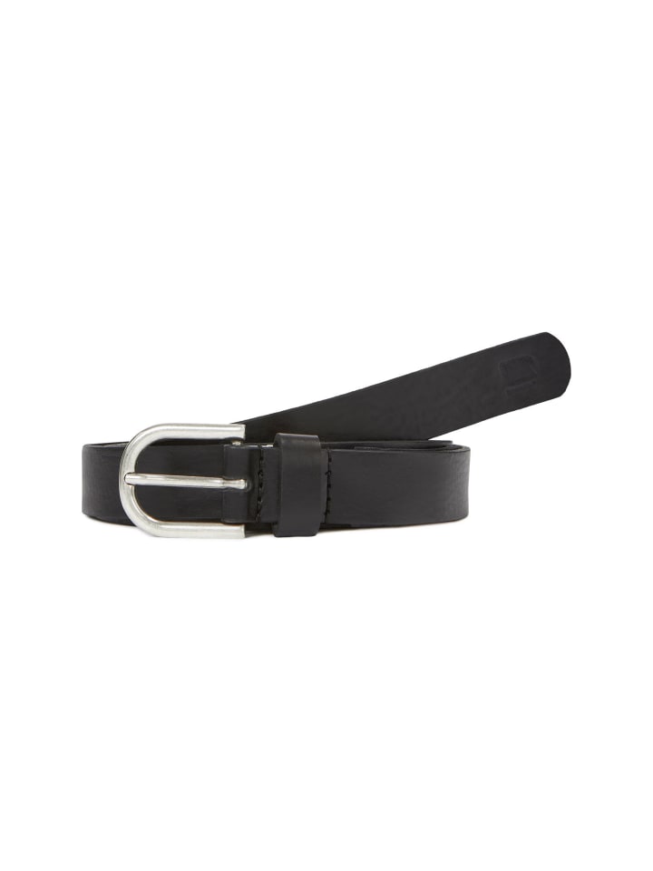 Thin Belt antic silver/black metal
