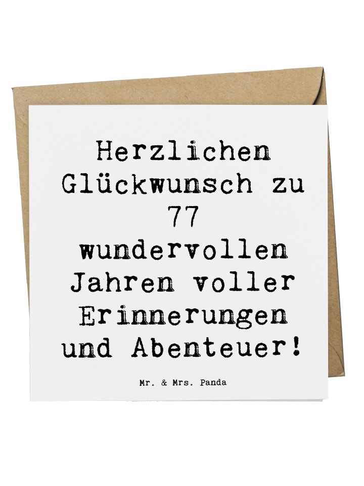 Grußkarte Spruch 77. Geburtstag mit Spruch in Weiß
