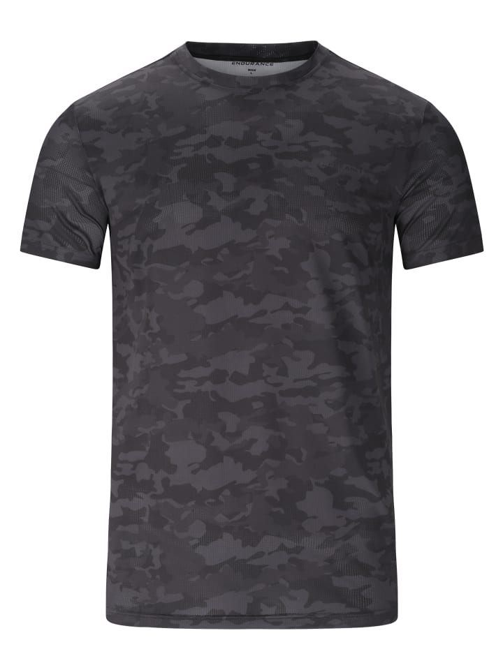 Sport-Shirt Genen in P3879 Black Camouflage