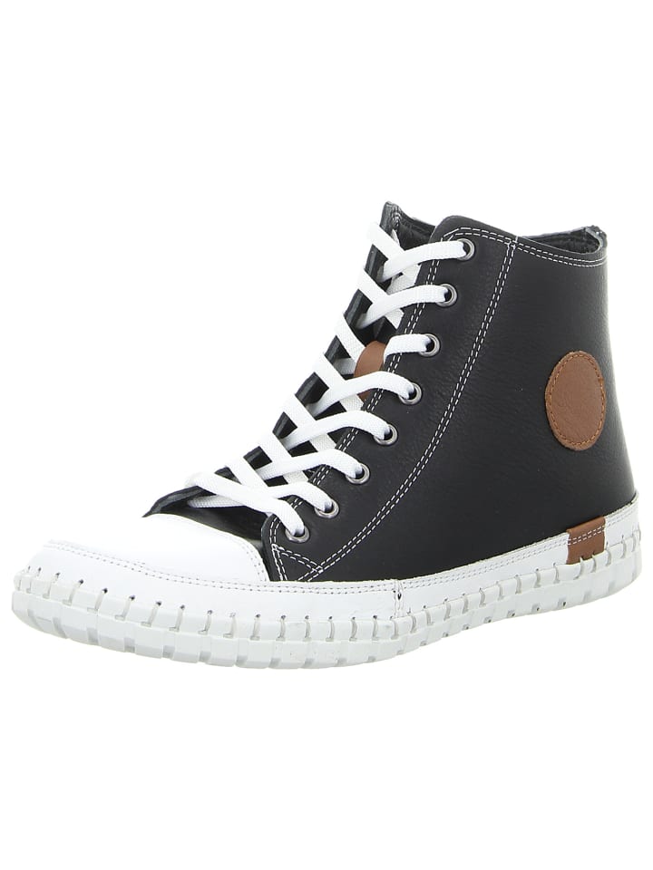 Schnürstiefelette in schwarz