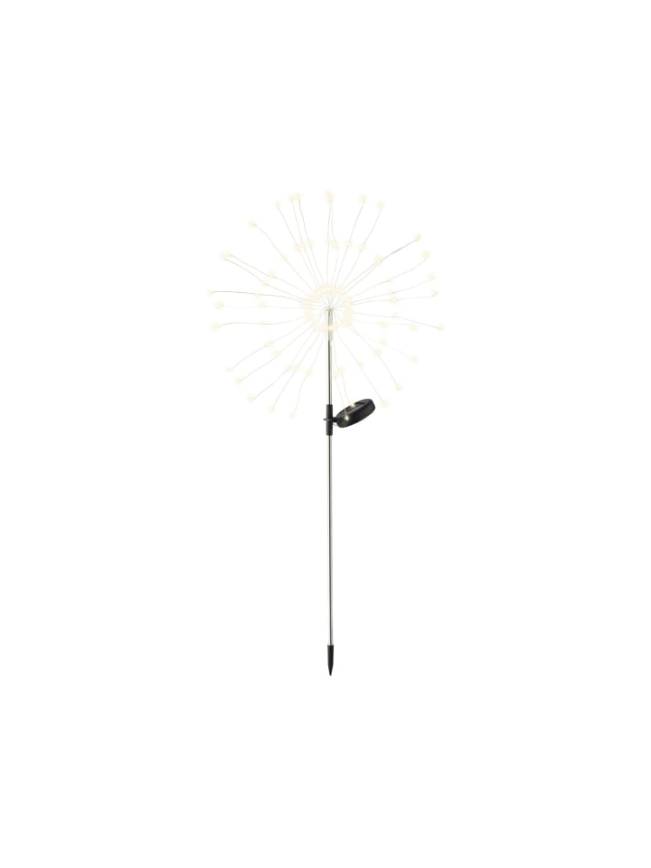 LED Solarstab FEUERWERK Gartendeko Gartenstecker H. 90cm in silber