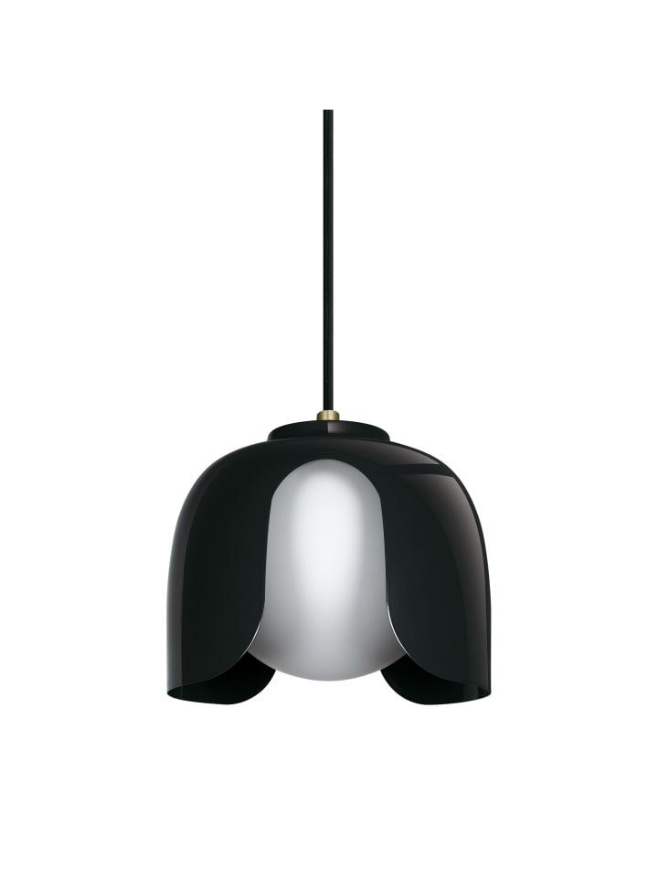 Decor Corolle Pendelleuchte E27 Schwarz Metall Glas