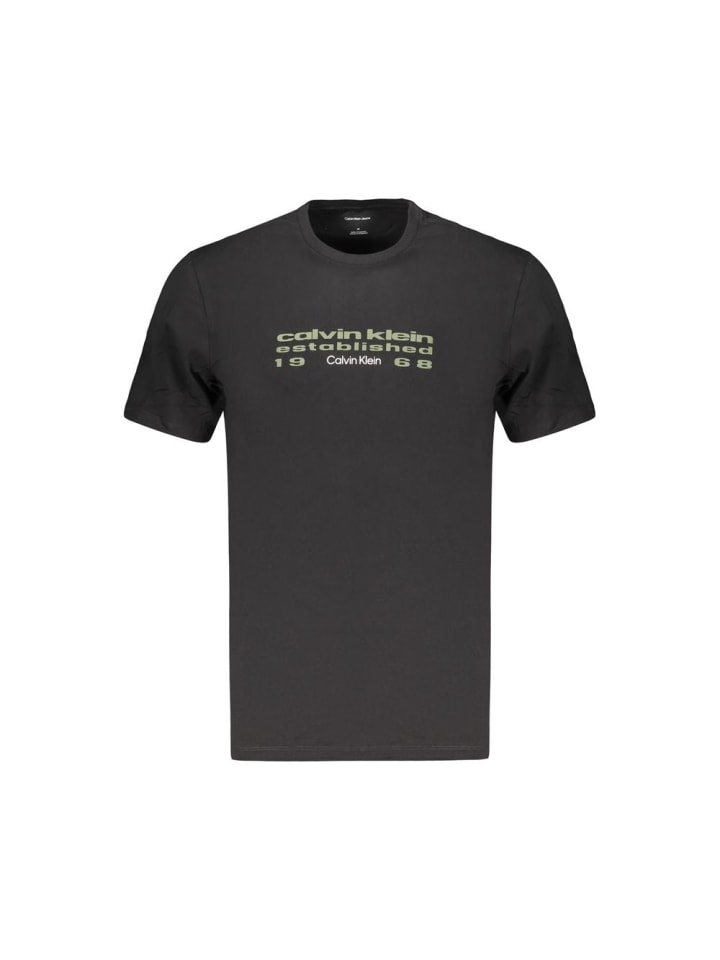 Schwarz Baumwolle Herren T-Shirt