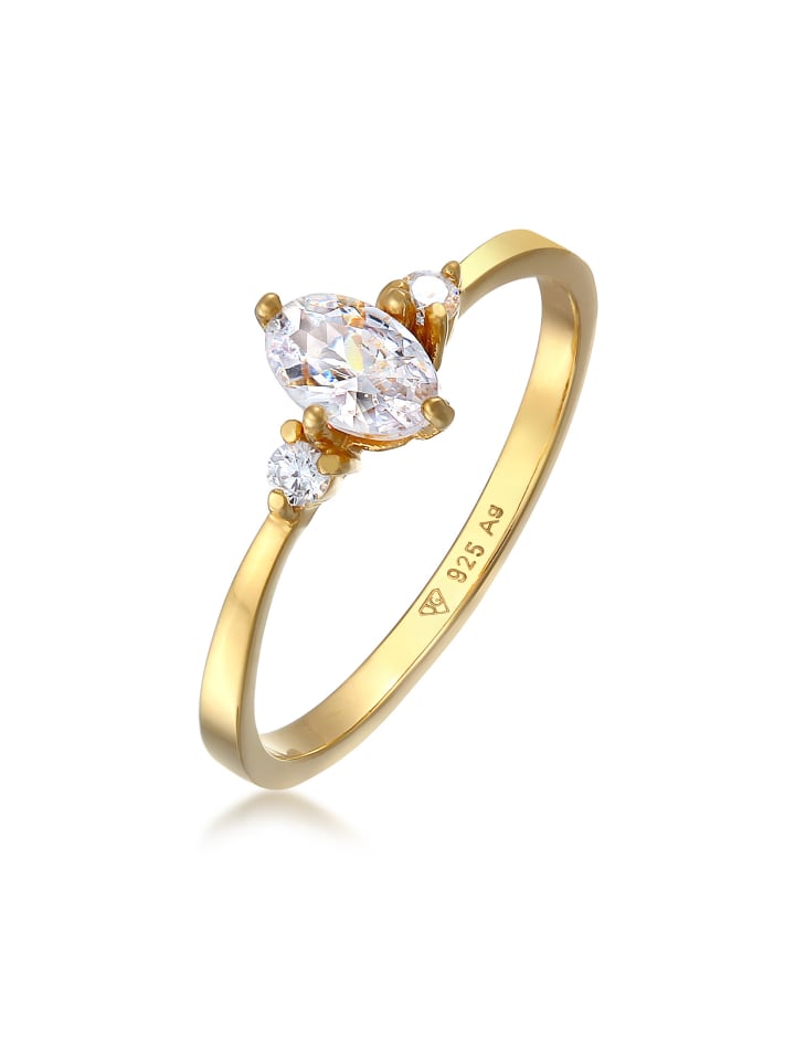 Ring 925 Sterling Silber Verlobungsring in Gold