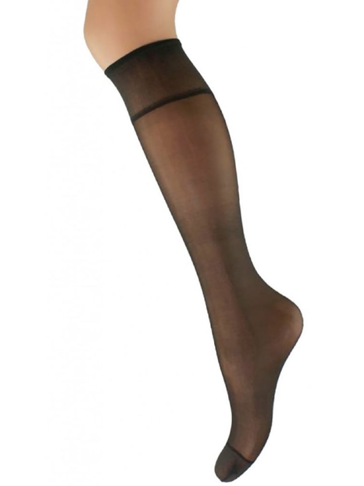 Damen 2er Pack Kniestrümpfe Elegante Lycra-Kniesocken mit 60 DEN in Grau