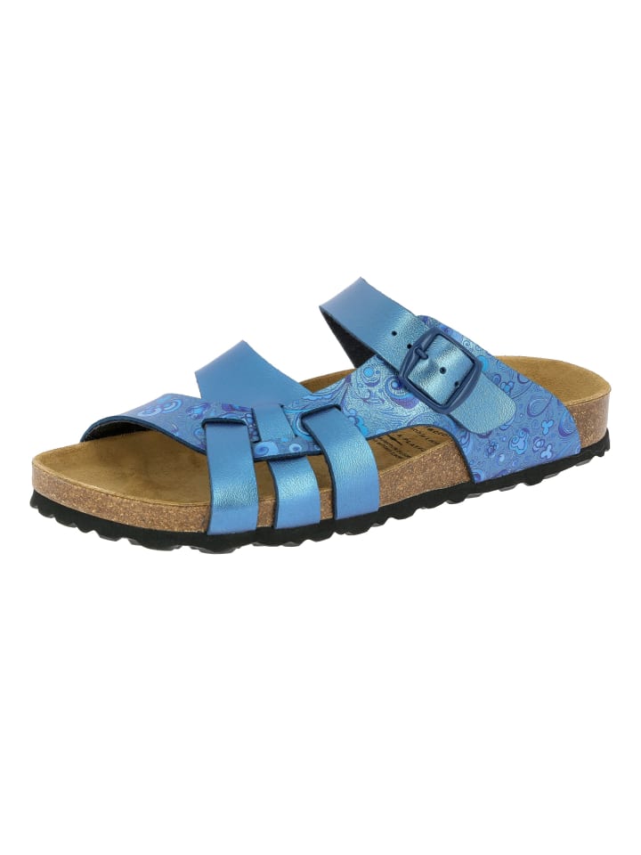 Pantolette "Bioline Flora" in Blau