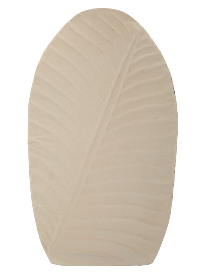 Cremefarbene Metallvase, 26 x 11 x 41 cm