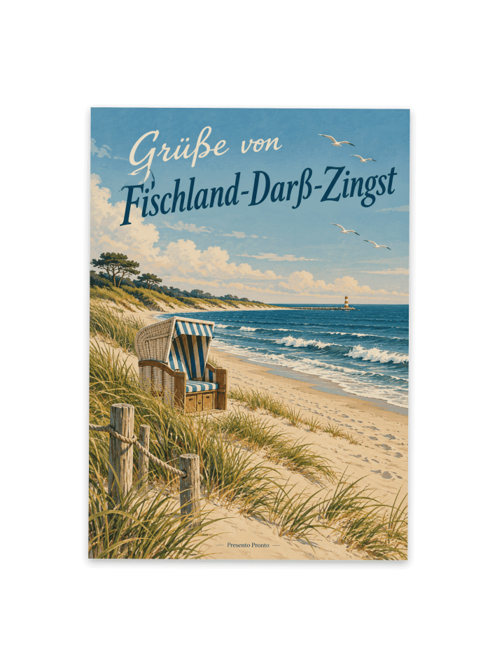Postkarte Küste klassisch Design mit Spruch in Weiß