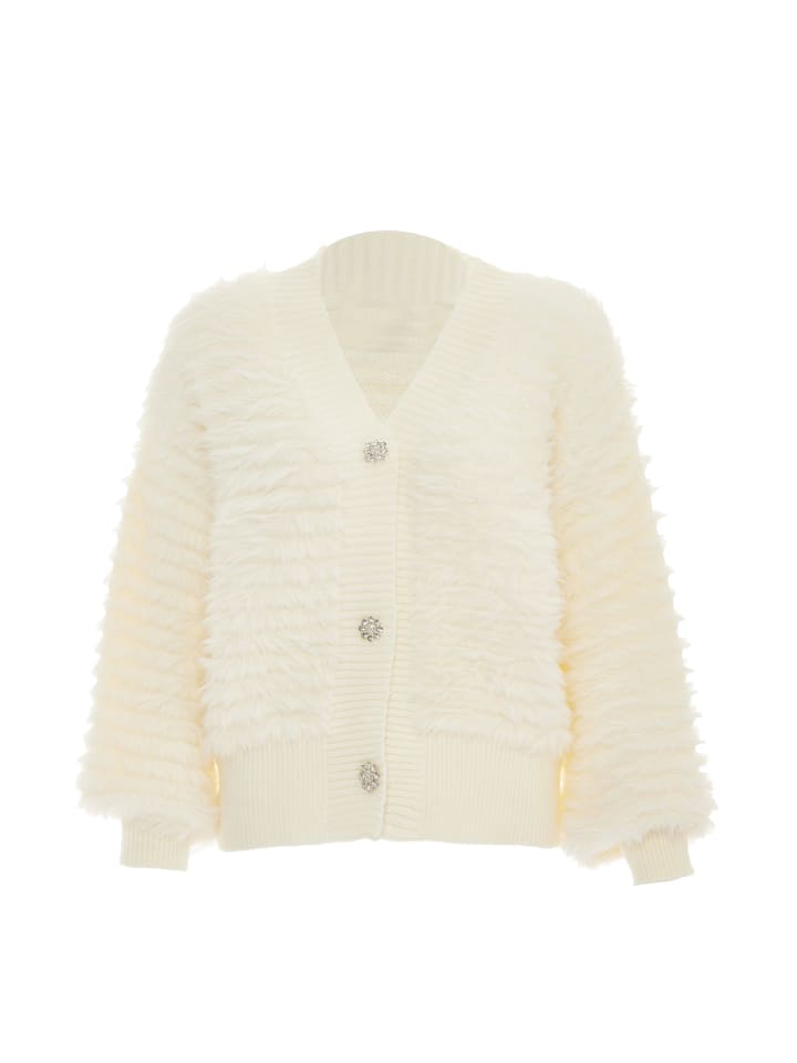 Damen Strickjacke in Wollweiss