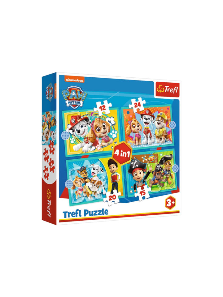 Paw Patrol 4in1 Puzzle Lustiges Paw Patrol Team Trefl 34346