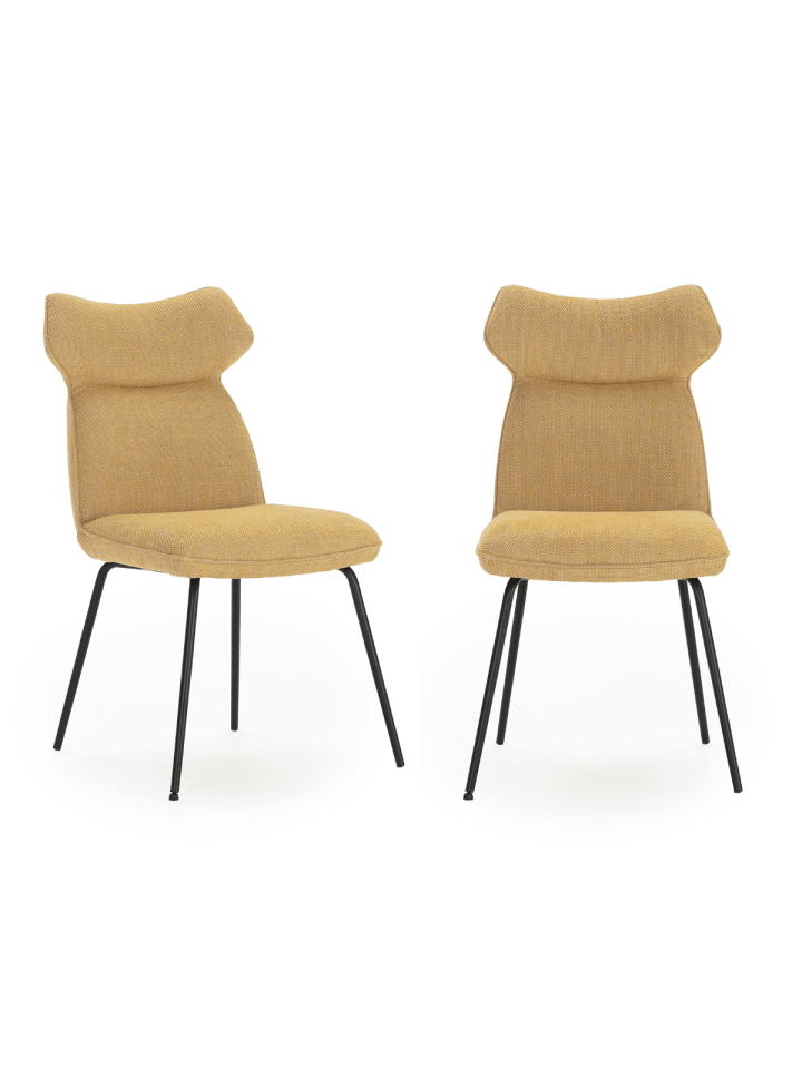 2er-Set Stühle DARA  in Senf - (W)47  x (H)51  x (L)65 cm