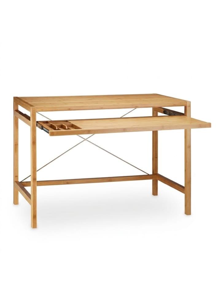 Computertisch in Natur - (B)106,5 x (H)76,5 x (T)55,5cm
