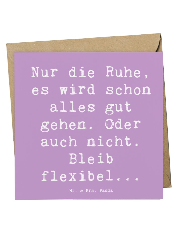 Grußkarte Spruch Gelassenheit in Krisen mit Spruch in Lavendeltraum