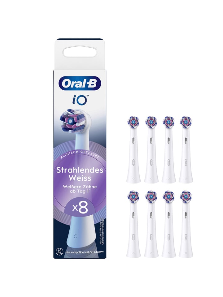 Aufsteckbürsten "iO - Strahlendes Weiß" in Weiß (8er-Pack)