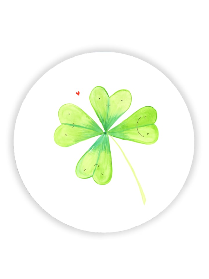 Magnet Blume Kleeblatt ohne Spruch in Weiß