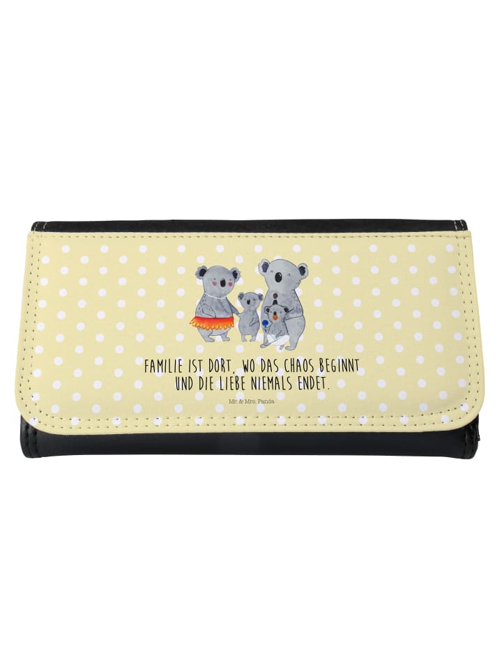 Wallet Koala Familie mit Spruch in Gelb Pastell