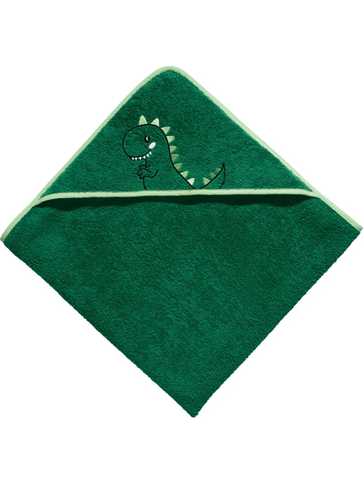 Frottier Kapuzenbadetuch Dino in grün