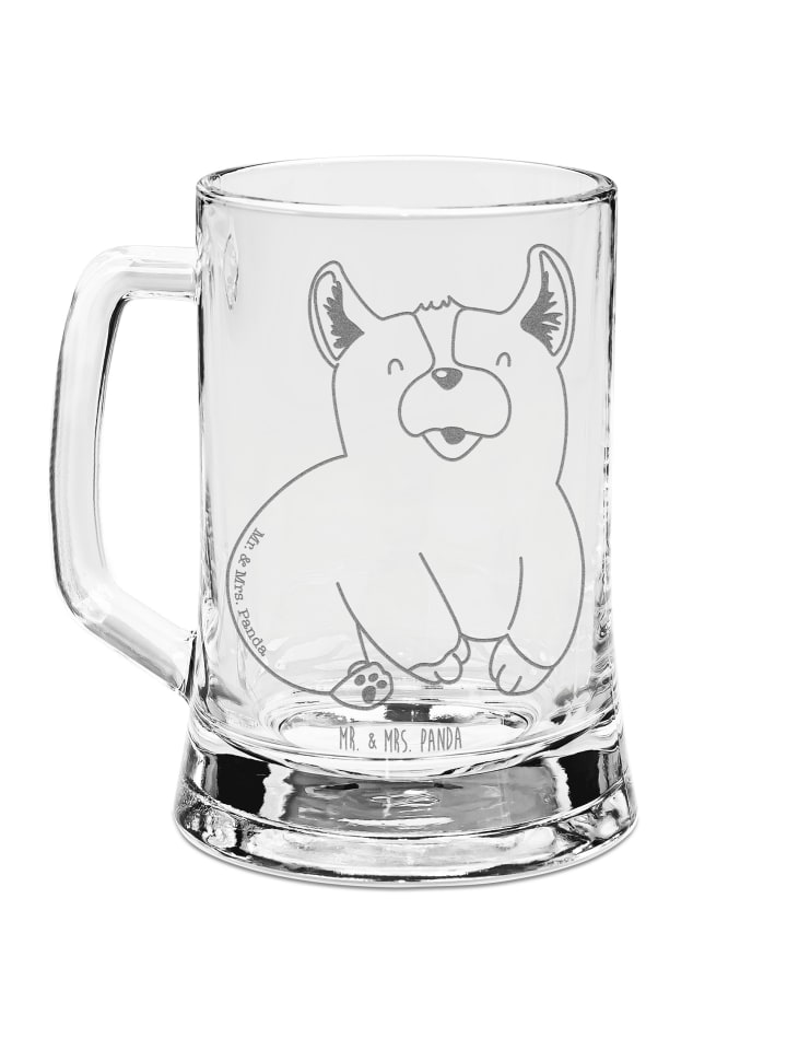 Bierglas Corgie ohne Spruch in Transparent