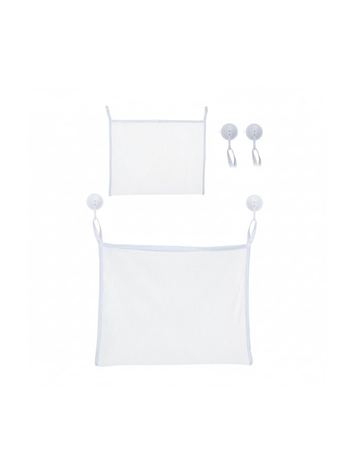 2 x Badespielzeug Aufbewahrung in Weiß - (B)45 x (H)35 cm