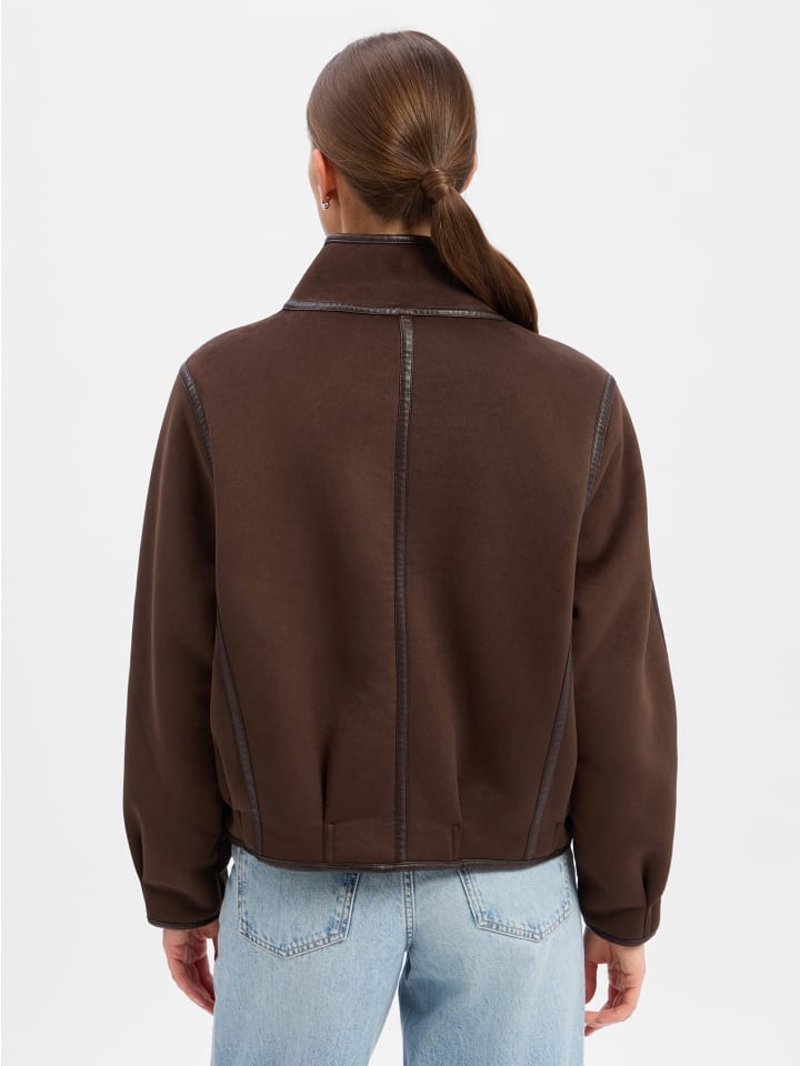 Kunstlederjacke in mocca