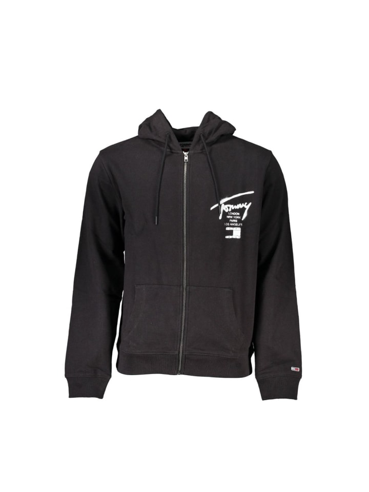 Schwarz Baumwolle Herren Sweatshirt