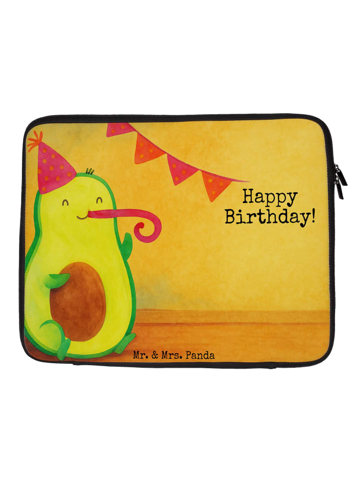 Laptoptasche Avocado Geburtstag Design mit Spruch in Weiß