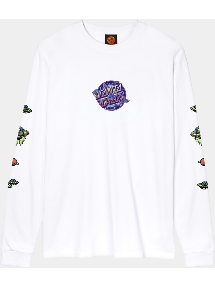 Longsleeve "Winkowski Dope Planet 2 Dot Front LS T-Shirt" in Weiß