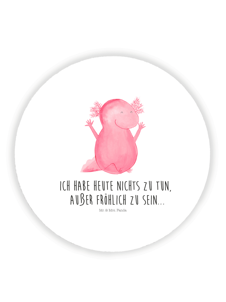 Magnet Axolotl Hurra mit Spruch in Weiß