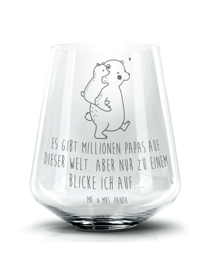 Whiskeyglas Papa Bär mit Spruch in Transparent