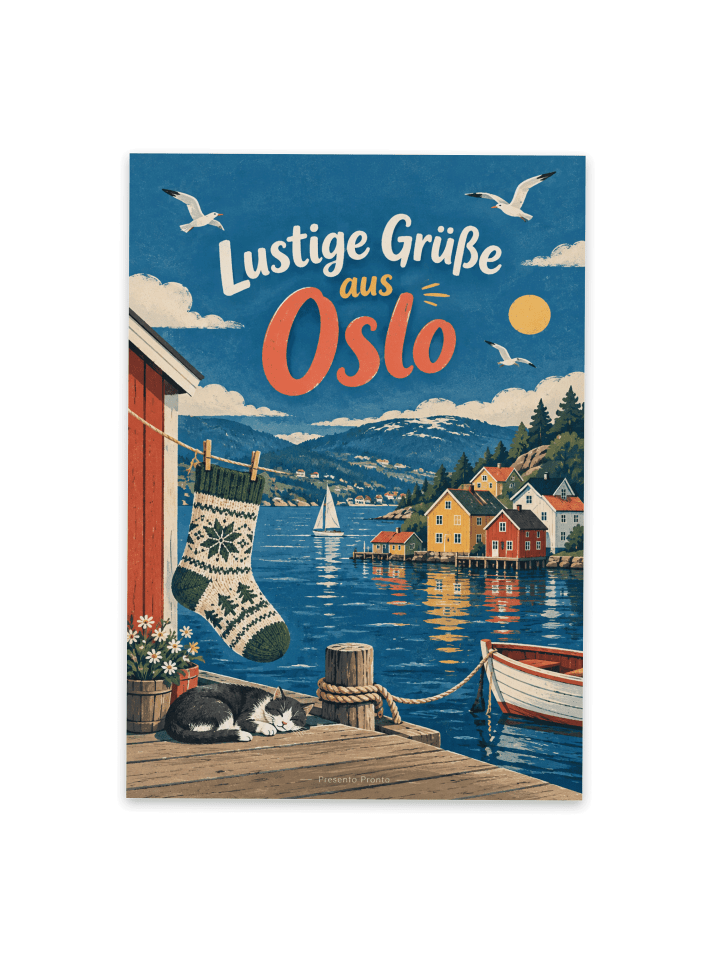 Postkarte Socke humorvoll Design mit Spruch in Weiß